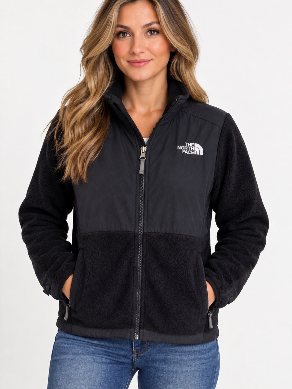 The North Face Black Polartec Fleece Full Zip Jacket Size Unknown